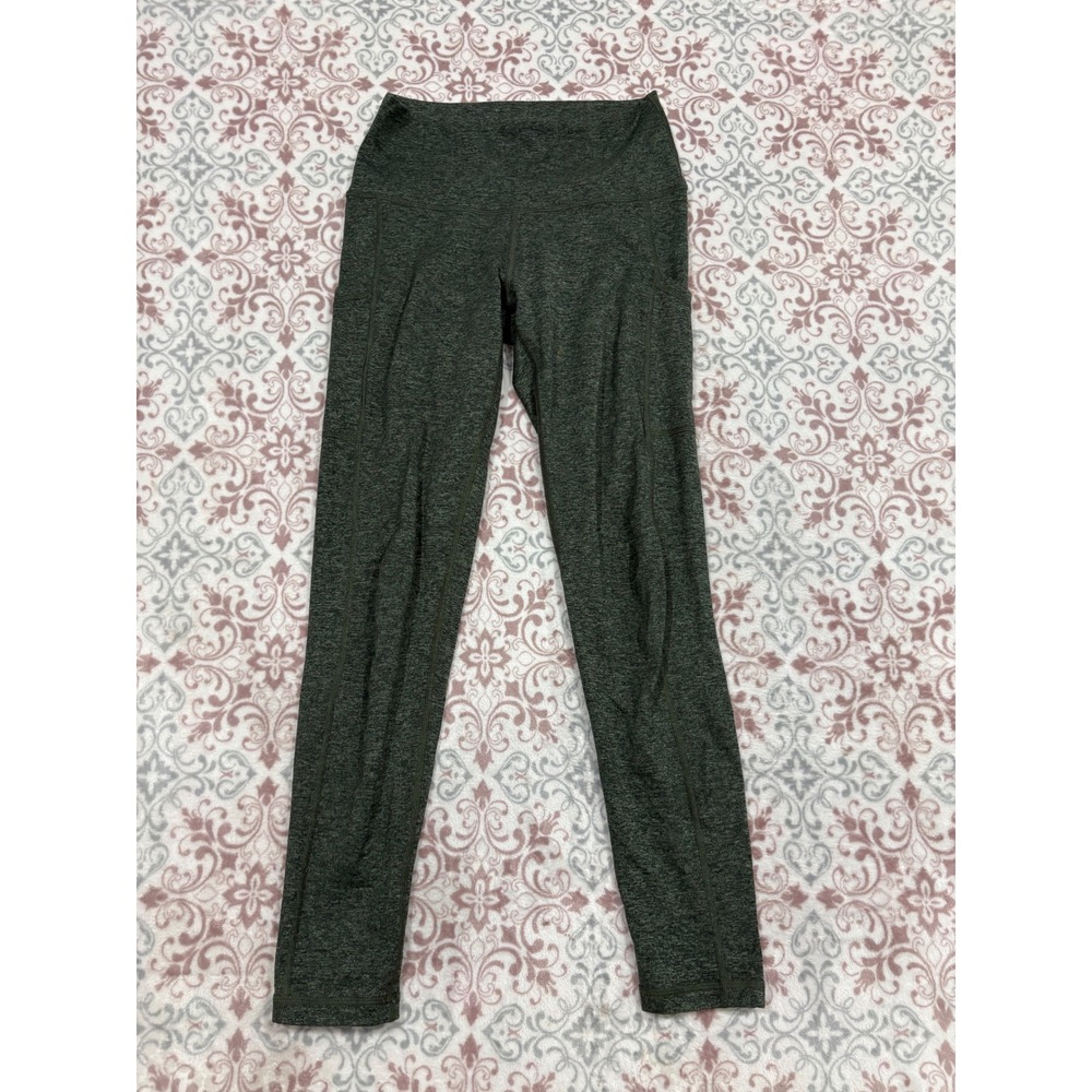 Aerie Chill Play Move High Waisted Leggings Green Space Dye Pockets Medium